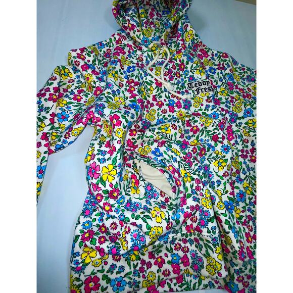 TEDDY FRESH Grandma Floral Print Pull Over Hoodie Unisex Oversized Sz XS - Picture 5 of 10